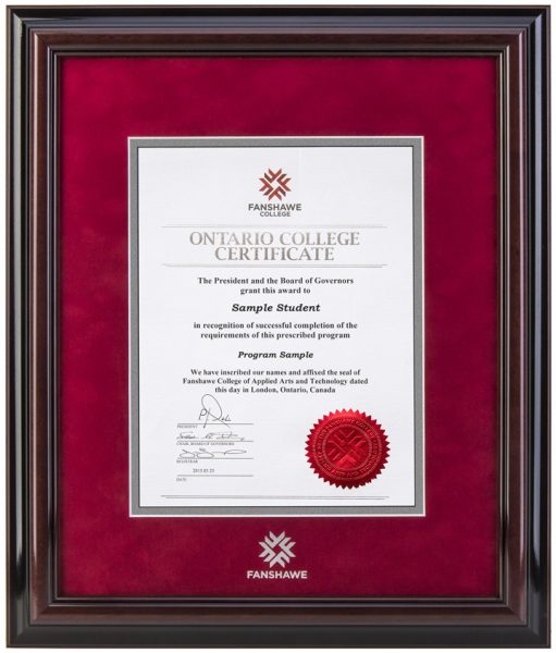 Executive Diploma Frame Fanshawe College Diploma Frames